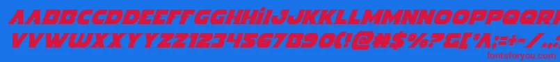 フォントIndigodemoncondital – 赤い文字の青い背景