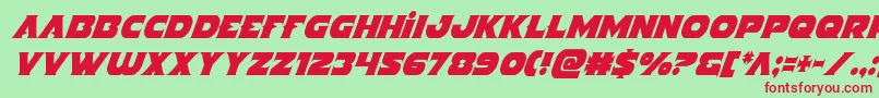 Indigodemoncondital Font – Red Fonts on Green Background