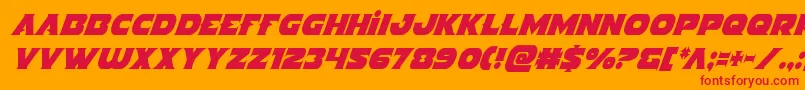 Indigodemoncondital Font – Red Fonts on Orange Background