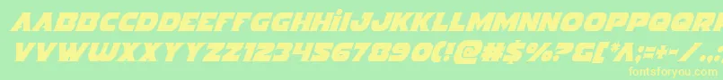 Indigodemoncondital Font – Yellow Fonts on Green Background