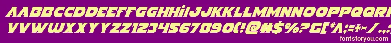 Indigodemoncondital Font – Yellow Fonts on Purple Background