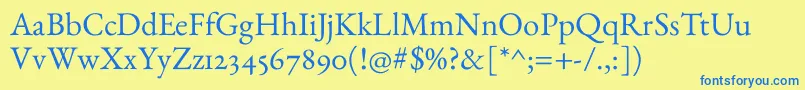 EbGaramond Font – Blue Fonts on Yellow Background