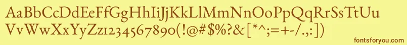 EbGaramond Font – Brown Fonts on Yellow Background