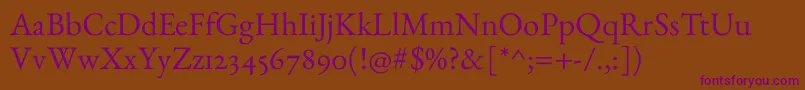 EbGaramond Font – Purple Fonts on Brown Background