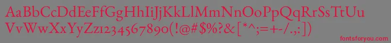 EbGaramond Font – Red Fonts on Gray Background