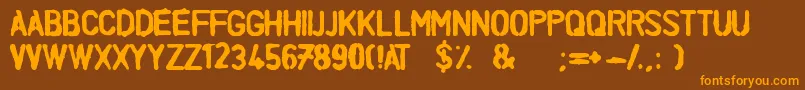 BudgetstenBled Font – Orange Fonts on Brown Background