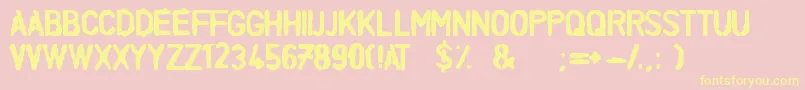 BudgetstenBled Font – Yellow Fonts on Pink Background