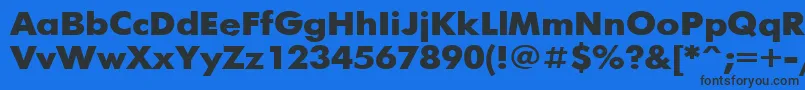 FuturisBold110b Font – Black Fonts on Blue Background