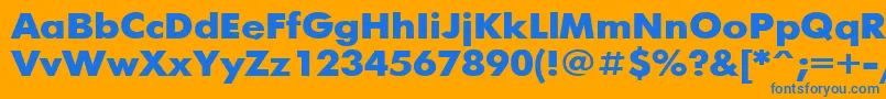 FuturisBold110b Font – Blue Fonts on Orange Background