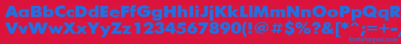 FuturisBold110b Font – Blue Fonts on Red Background