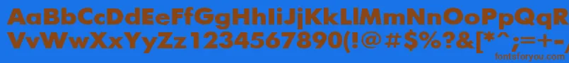 フォントFuturisBold110b – 茶色の文字が青い背景にあります。