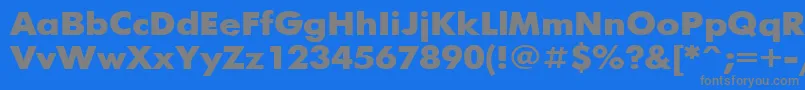 FuturisBold110b-Schriftart – Graue Schriften auf blauem Hintergrund