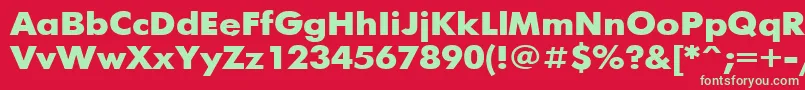 フォントFuturisBold110b – 赤い背景に緑の文字