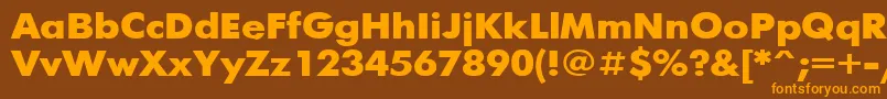 FuturisBold110b Font – Orange Fonts on Brown Background