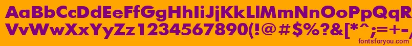 FuturisBold110b Font – Purple Fonts on Orange Background