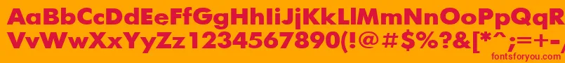 FuturisBold110b Font – Red Fonts on Orange Background