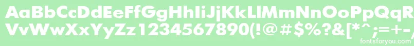 FuturisBold110b Font – White Fonts on Green Background