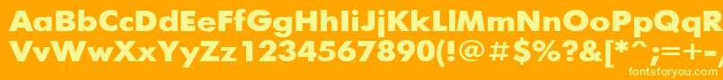 FuturisBold110b Font – Yellow Fonts on Orange Background