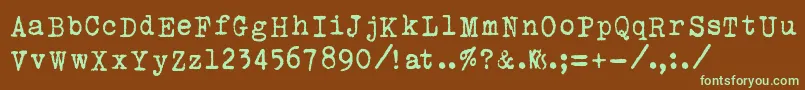 Шрифт UraniaCzech – зелёные шрифты на коричневом фоне