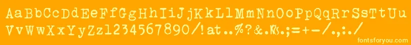 UraniaCzech-Schriftart – Gelbe Schriften auf orangefarbenem Hintergrund