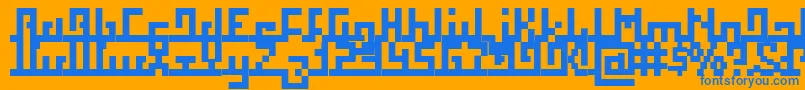 Squab Font – Blue Fonts on Orange Background