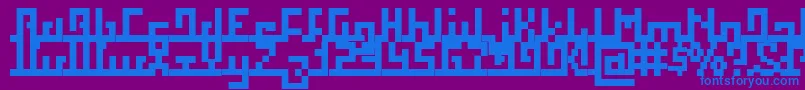 フォントSquab – 紫色の背景に青い文字