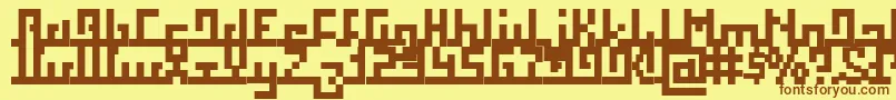 Squab-fontti – ruskeat fontit keltaisella taustalla