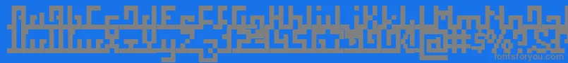 Squab-Schriftart – Graue Schriften auf blauem Hintergrund