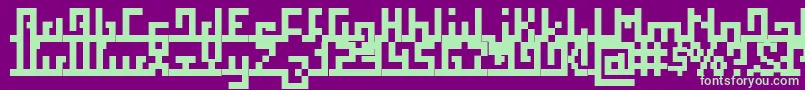 Squab-fontti – vihreät fontit violetilla taustalla