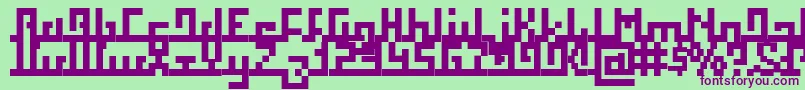 フォントSquab – 緑の背景に紫のフォント