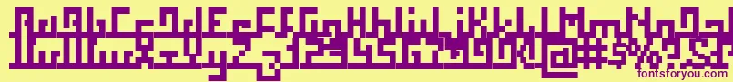 Squab-fontti – violetit fontit keltaisella taustalla