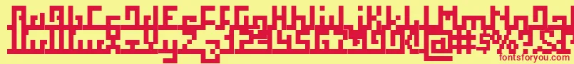 Squab-fontti – punaiset fontit keltaisella taustalla