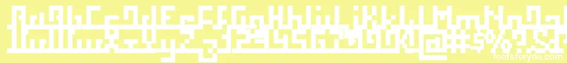 Squab-Schriftart – Weiße Schriften auf gelbem Hintergrund