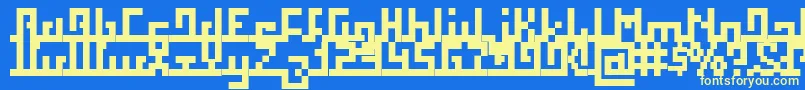 フォントSquab – 黄色の文字、青い背景