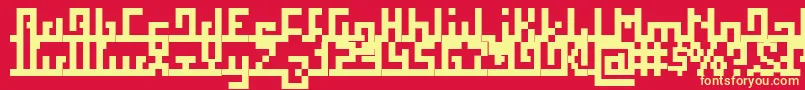 フォントSquab – 黄色の文字、赤い背景