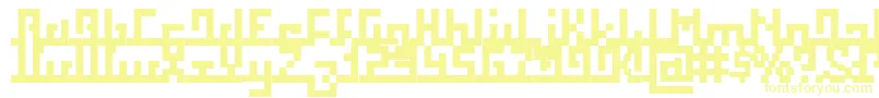 フォントSquab – 白い背景に黄色の文字