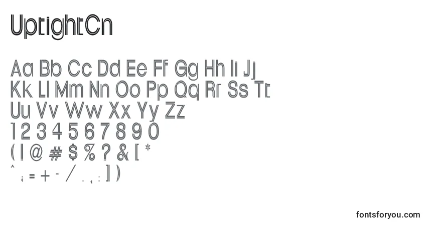 Schriftart UptightCn – Alphabet, Zahlen, spezielle Symbole