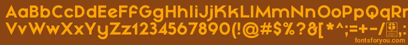 MayekaBoldDemo Font – Orange Fonts on Brown Background