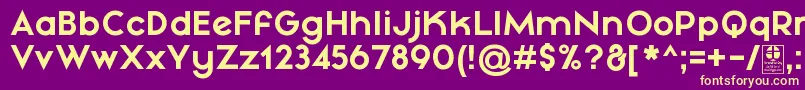 MayekaBoldDemo Font – Yellow Fonts on Purple Background