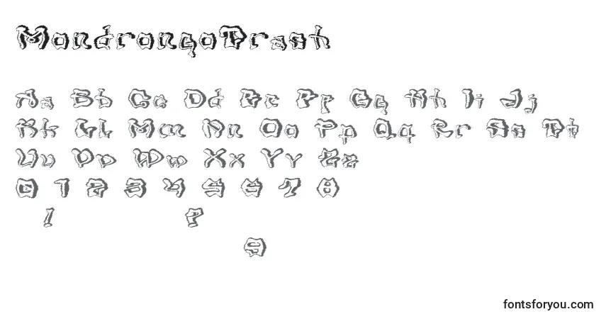 Czcionka MondrongoTrash – alfabet, cyfry, specjalne znaki