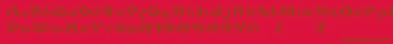 フォントMondrongoTrash – 赤い背景に茶色の文字