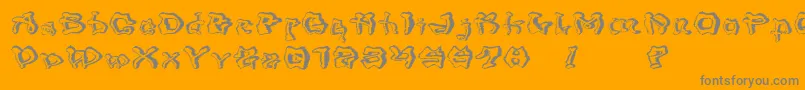 フォントMondrongoTrash – オレンジの背景に灰色の文字