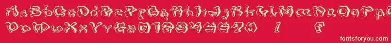 フォントMondrongoTrash – 赤い背景に緑の文字