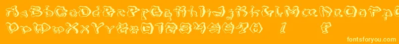 MondrongoTrash Font – Yellow Fonts on Orange Background