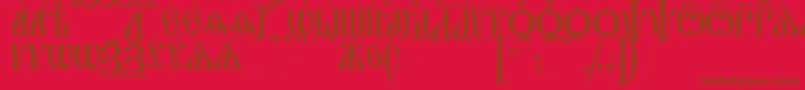 IrmologionCapsKucs Font – Brown Fonts on Red Background