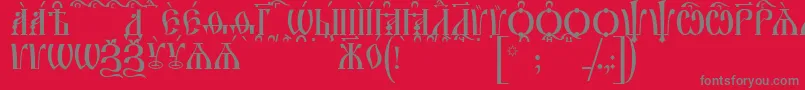 IrmologionCapsKucs Font – Gray Fonts on Red Background