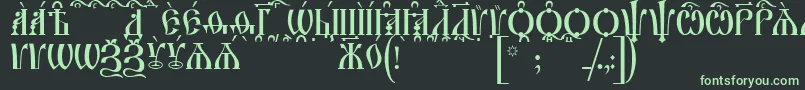 IrmologionCapsKucs-Schriftart – Grüne Schriften auf schwarzem Hintergrund