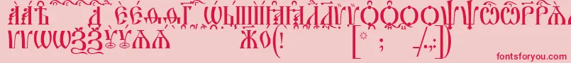 IrmologionCapsKucs Font – Red Fonts on Pink Background