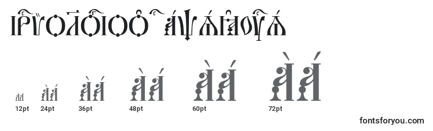 Размеры шрифта IrmologionCapsKucs