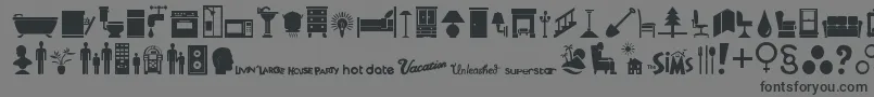 Simbats-Schriftart – Schwarze Schriften auf grauem Hintergrund